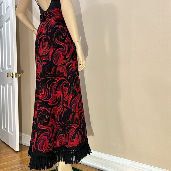 70s Vintage Tapestry Fringe Maxi Skirt - Picture 8 of 17